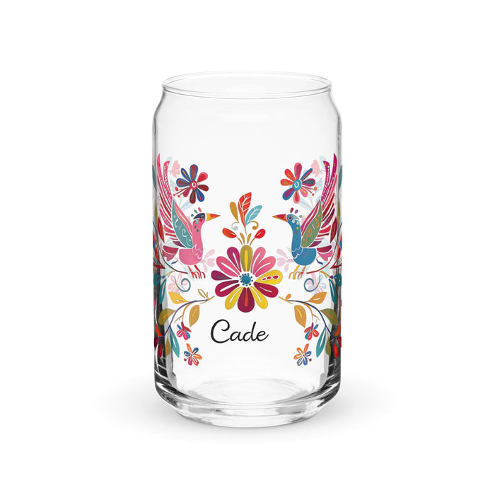 Cade Exclusive Name Art Piece Can-Shaped Glass Home Office Work Mexican Spanish Pride Gift Cup One-Of-A-Kind Calligraphy Glass | C29 Mexicada 16 oz