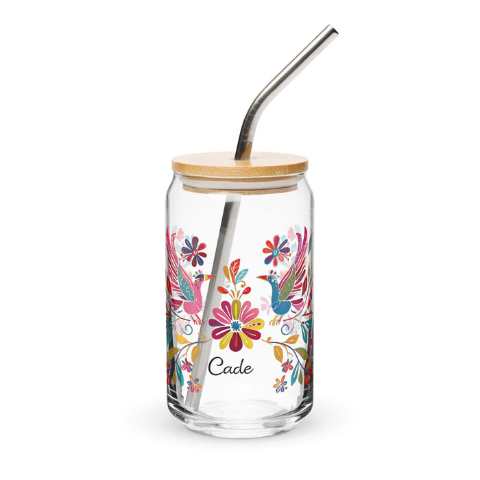 Cade Exclusive Name Art Piece Can-Shaped Glass Home Office Work Mexican Spanish Pride Gift Cup One-Of-A-Kind Calligraphy Glass | C29 Mexicada 16 oz With Lid & Straw