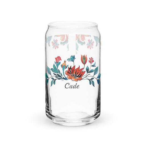 Cade Exclusive Name Art Piece Can-Shaped Glass Home Office Work Mexican Spanish Pride Gift Cup One-Of-A-Kind Calligraphy Glass | C3 Mexicada 16 oz