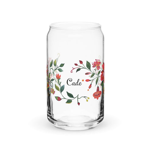 Cade Exclusive Name Art Piece Can-Shaped Glass Home Office Work Mexican Spanish Pride Gift Cup One-Of-A-Kind Calligraphy Glass | C30 Mexicada 16 oz