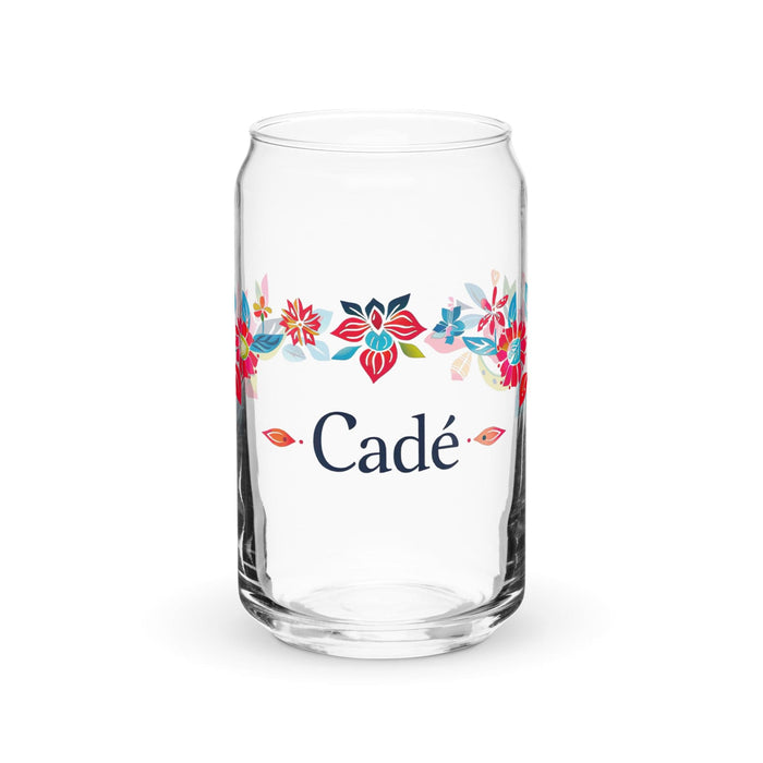 Cade Exclusive Name Art Piece Can-Shaped Glass Home Office Work Mexican Spanish Pride Gift Cup One-Of-A-Kind Calligraphy Glass | C36 Mexicada 16 oz