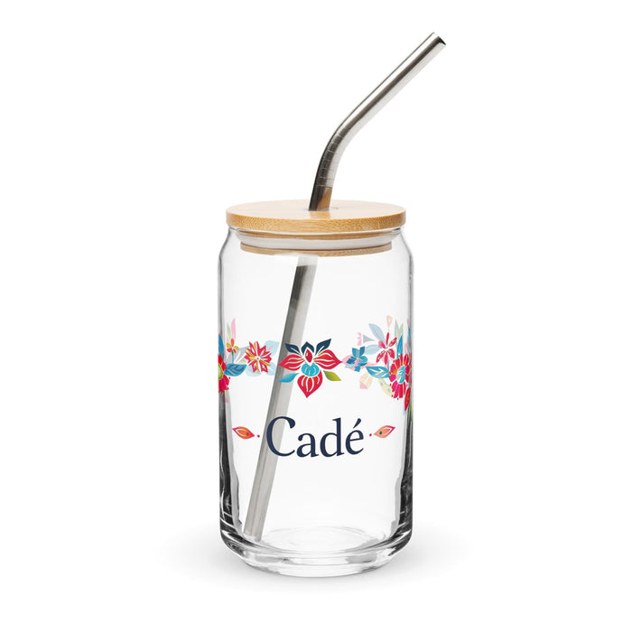 Cade Exclusive Name Art Piece Can-Shaped Glass Home Office Work Mexican Spanish Pride Gift Cup One-Of-A-Kind Calligraphy Glass | C36 Mexicada 16 oz With Lid & Straw