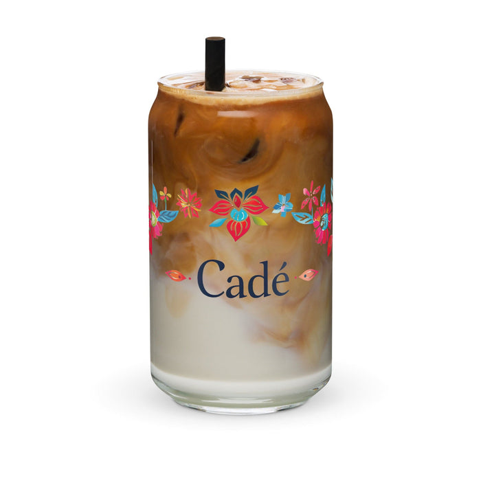 Cade Exclusive Name Art Piece Can-Shaped Glass Home Office Work Mexican Spanish Pride Gift Cup One-Of-A-Kind Calligraphy Glass | C36 Mexicada