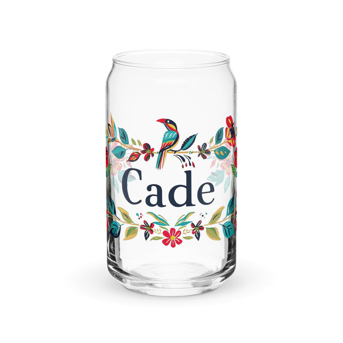 Cade Exclusive Name Art Piece Can-Shaped Glass Home Office Work Mexican Spanish Pride Gift Cup One-Of-A-Kind Calligraphy Glass | C37 Mexicada 16 oz