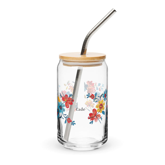 Cade Exclusive Name Art Piece Can-Shaped Glass Home Office Work Mexican Spanish Pride Gift Cup One-Of-A-Kind Calligraphy Glass | C38 Mexicada 16 oz With Lid & Straw