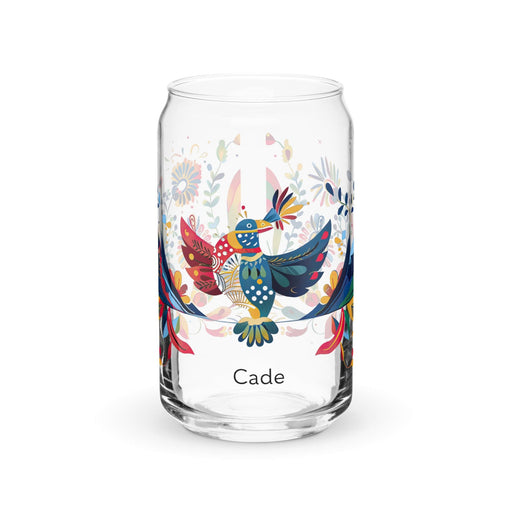 Cade Exclusive Name Art Piece Can-Shaped Glass Home Office Work Mexican Spanish Pride Gift Cup One-Of-A-Kind Calligraphy Glass | C39 Mexicada 16 oz