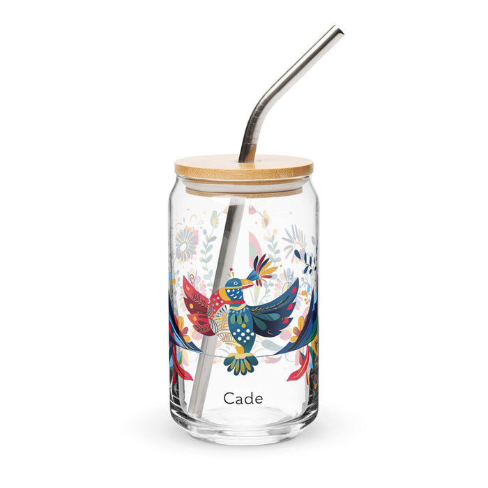 Cade Exclusive Name Art Piece Can-Shaped Glass Home Office Work Mexican Spanish Pride Gift Cup One-Of-A-Kind Calligraphy Glass | C39 Mexicada 16 oz With Lid & Straw