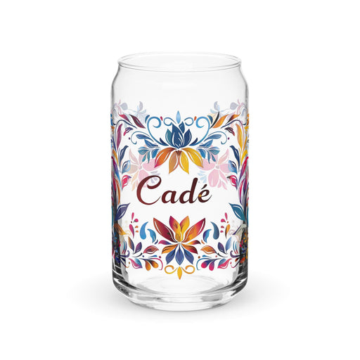 Cade Exclusive Name Art Piece Can-Shaped Glass Home Office Work Mexican Spanish Pride Gift Cup One-Of-A-Kind Calligraphy Glass | C4 Mexicada 16 oz