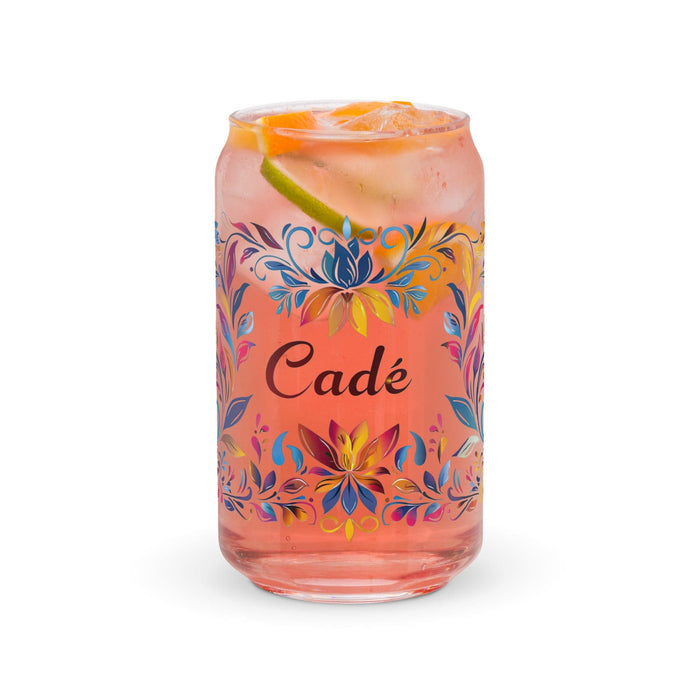 Cade Exclusive Name Art Piece Can-Shaped Glass Home Office Work Mexican Spanish Pride Gift Cup One-Of-A-Kind Calligraphy Glass | C4 Mexicada