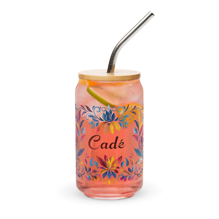 Cade Exclusive Name Art Piece Can-Shaped Glass Home Office Work Mexican Spanish Pride Gift Cup One-Of-A-Kind Calligraphy Glass | C4 Mexicada