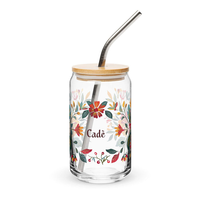 Cade Exclusive Name Art Piece Can-Shaped Glass Home Office Work Mexican Spanish Pride Gift Cup One-Of-A-Kind Calligraphy Glass | C40 Mexicada 16 oz With Lid & Straw