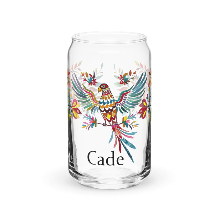 Cade Exclusive Name Art Piece Can-Shaped Glass Home Office Work Mexican Spanish Pride Gift Cup One-Of-A-Kind Calligraphy Glass | C7 Mexicada 16 oz