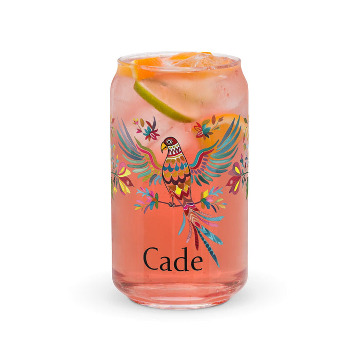 Cade Exclusive Name Art Piece Can-Shaped Glass Home Office Work Mexican Spanish Pride Gift Cup One-Of-A-Kind Calligraphy Glass | C7 Mexicada