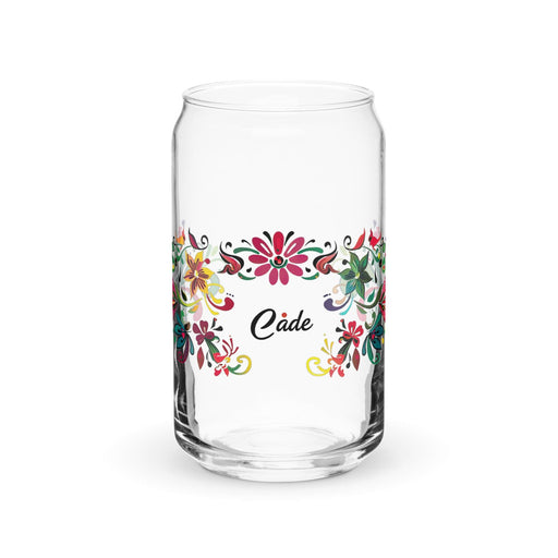 Cade Exclusive Name Art Piece Can-Shaped Glass Home Office Work Mexican Spanish Pride Gift Cup One-Of-A-Kind Calligraphy Glass | C9 Mexicada 16 oz