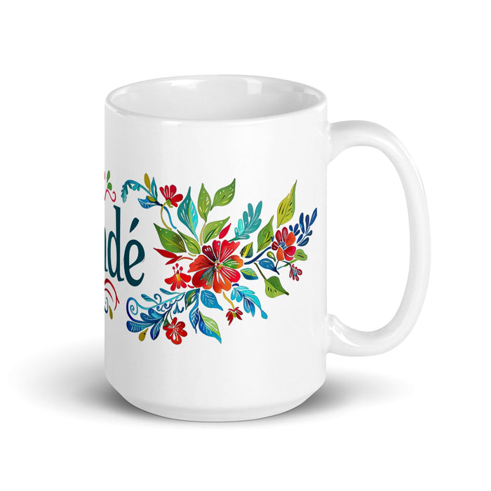 Cade Exclusive Name Art Piece Home Office Work Coffee Mug Mexican Spanish Pride Gift Cup One-Of-A-Kind Calligraphy White Glossy Mug | C15 Mexicada 15 oz