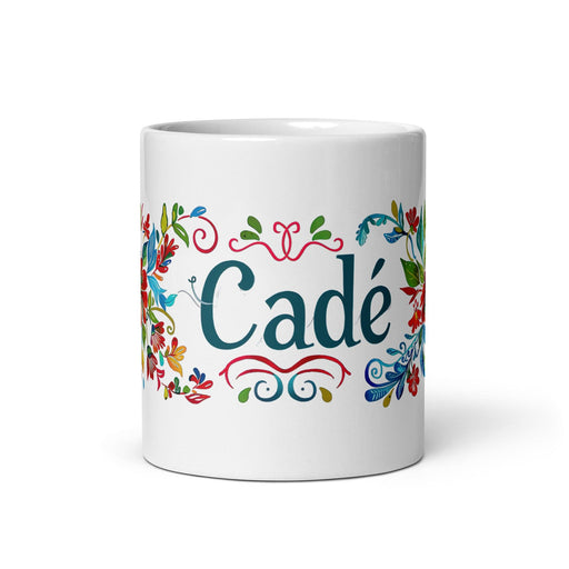 Cade Exclusive Name Art Piece Home Office Work Coffee Mug Mexican Spanish Pride Gift Cup One-Of-A-Kind Calligraphy White Glossy Mug | C15 Mexicada