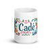 Cade Exclusive Name Art Piece Home Office Work Coffee Mug Mexican Spanish Pride Gift Cup One-Of-A-Kind Calligraphy White Glossy Mug | C15 Mexicada