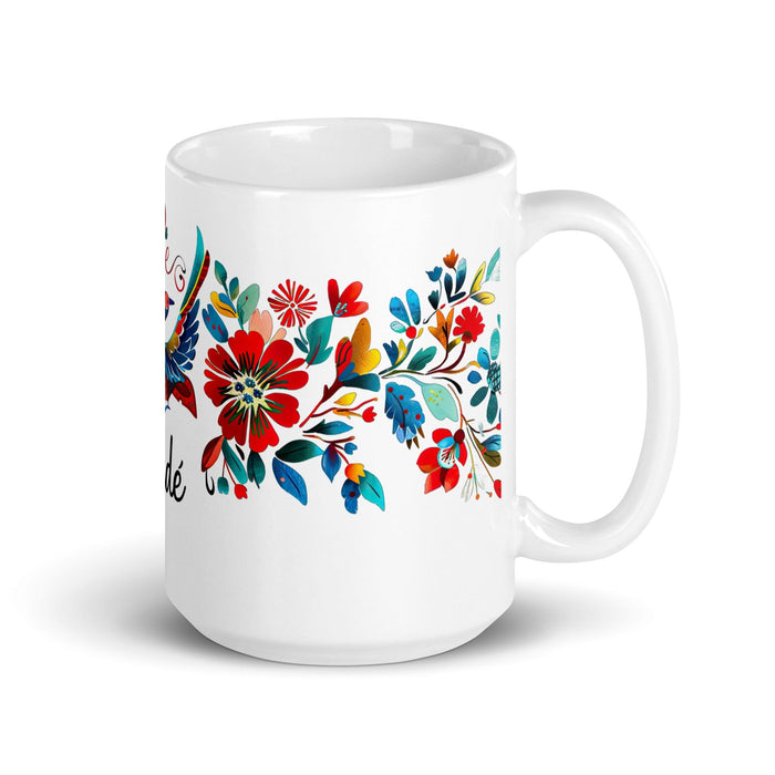 Cade Exclusive Name Art Piece Home Office Work Coffee Mug Mexican Spanish Pride Gift Cup One-Of-A-Kind Calligraphy White Glossy Mug | C16 Mexicada 15 oz