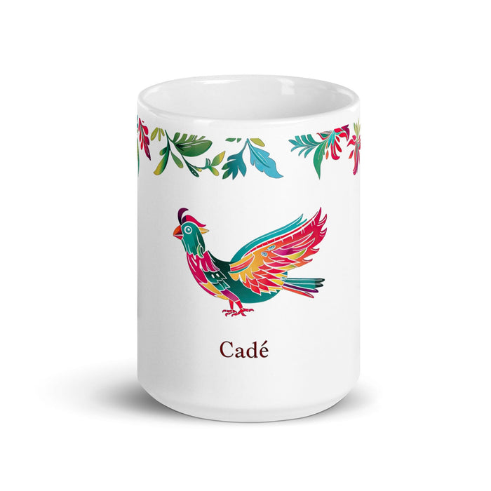 Cade Exclusive Name Art Piece Home Office Work Coffee Mug Mexican Spanish Pride Gift Cup One-Of-A-Kind Calligraphy White Glossy Mug | C18 Mexicada