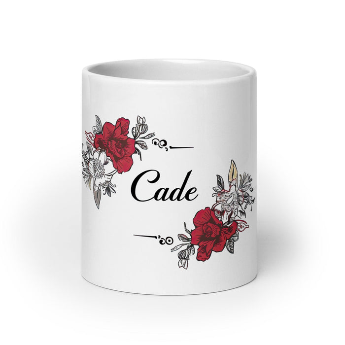 Cade Exclusive Name Art Piece Home Office Work Coffee Mug Mexican Spanish Pride Gift Cup One-Of-A-Kind Calligraphy White Glossy Mug | C21 Mexicada