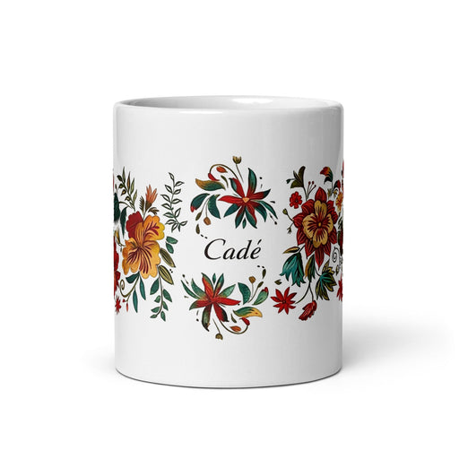 Cade Exclusive Name Art Piece Home Office Work Coffee Mug Mexican Spanish Pride Gift Cup One-Of-A-Kind Calligraphy White Glossy Mug | C25 Mexicada