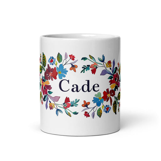 Cade Exclusive Name Art Piece Home Office Work Coffee Mug Mexican Spanish Pride Gift Cup One-Of-A-Kind Calligraphy White Glossy Mug | C27 Mexicada