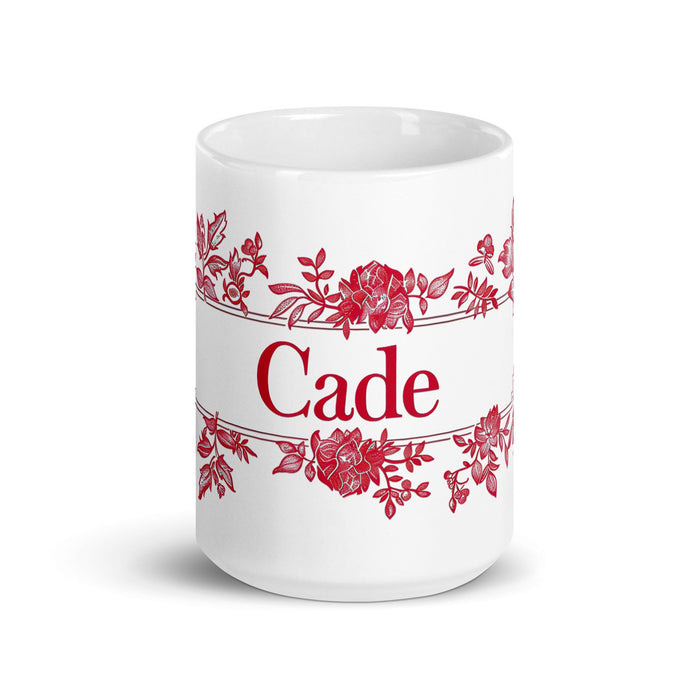 Cade Exclusive Name Art Piece Home Office Work Coffee Mug Mexican Spanish Pride Gift Cup One-Of-A-Kind Calligraphy White Glossy Mug | C32 Mexicada