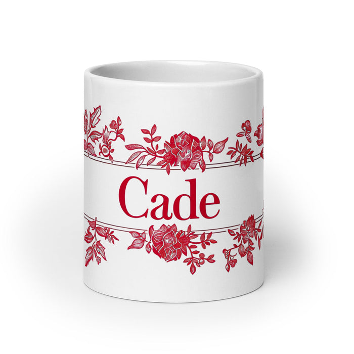 Cade Exclusive Name Art Piece Home Office Work Coffee Mug Mexican Spanish Pride Gift Cup One-Of-A-Kind Calligraphy White Glossy Mug | C32 Mexicada