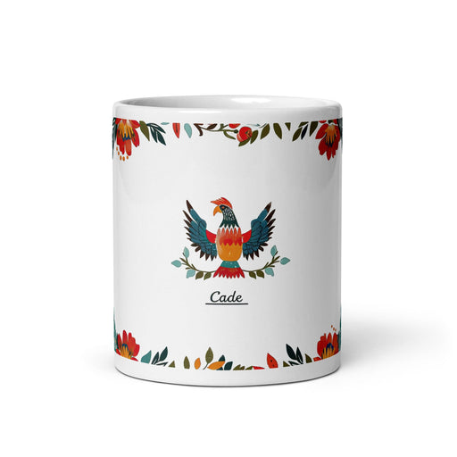 Cade Exclusive Name Art Piece Home Office Work Coffee Mug Mexican Spanish Pride Gift Cup One-Of-A-Kind Calligraphy White Glossy Mug | C34 Mexicada