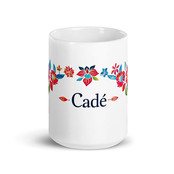 Cade Exclusive Name Art Piece Home Office Work Coffee Mug Mexican Spanish Pride Gift Cup One-Of-A-Kind Calligraphy White Glossy Mug | C36 Mexicada