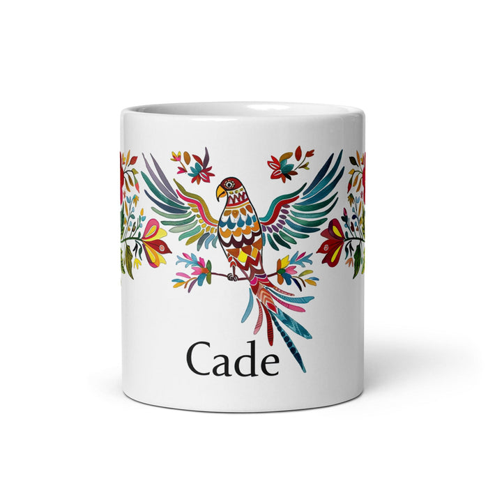 Cade Exclusive Name Art Piece Home Office Work Coffee Mug Mexican Spanish Pride Gift Cup One-Of-A-Kind Calligraphy White Glossy Mug | C7 Mexicada