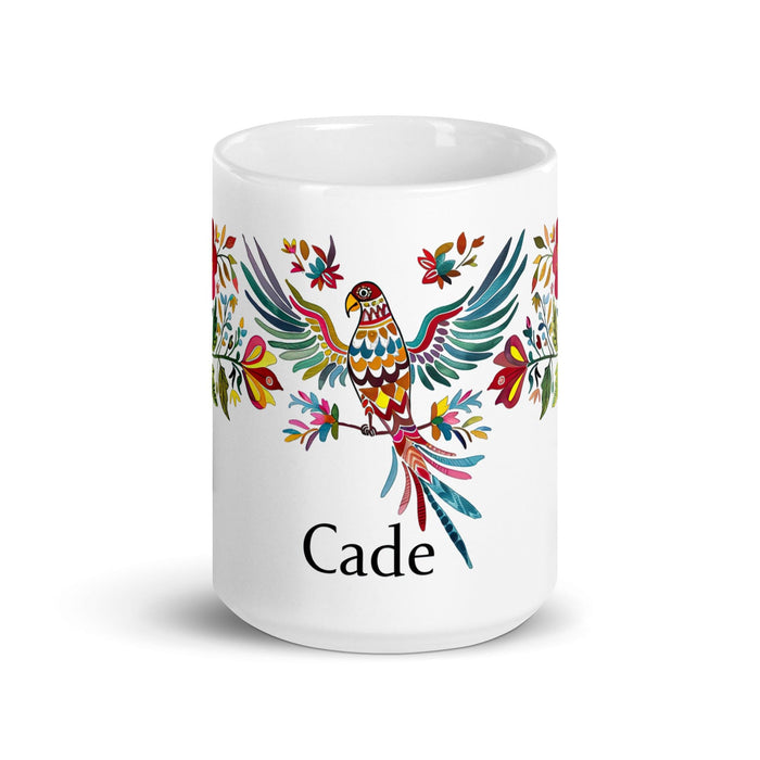 Cade Exclusive Name Art Piece Home Office Work Coffee Mug Mexican Spanish Pride Gift Cup One-Of-A-Kind Calligraphy White Glossy Mug | C7 Mexicada