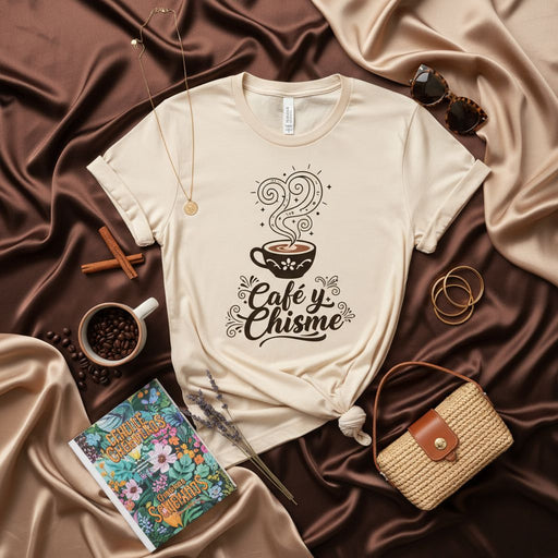 Café y Chisme T-Shirt Spanish Coffee and Gossip Shirt Cute Unisex Tee Latinx Culture Gift Idea Mexicada
