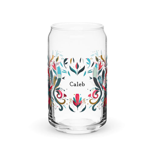 Caleb Exclusive Name Art Piece Can-Shaped Glass Home Office Work Mexican Spanish Pride Gift Cup One-Of-A-Kind Calligraphy Glass | C1 Mexicada 16 oz (No Lid No Straw)