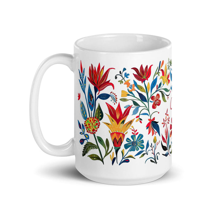 Caleb Exclusive Name Art Piece Home Office Work Coffee Mug Mexican Spanish Pride Gift Cup One-Of-A-Kind Calligraphy White Glossy Mug | C10 Mexicada