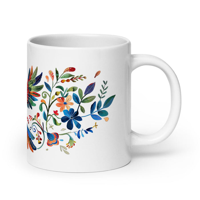 Caleb Exclusive Name Art Piece Home Office Work Coffee Mug Mexican Spanish Pride Gift Cup One-Of-A-Kind Calligraphy White Glossy Mug | C11 Mexicada 20 oz