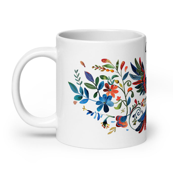 Caleb Exclusive Name Art Piece Home Office Work Coffee Mug Mexican Spanish Pride Gift Cup One-Of-A-Kind Calligraphy White Glossy Mug | C11 Mexicada