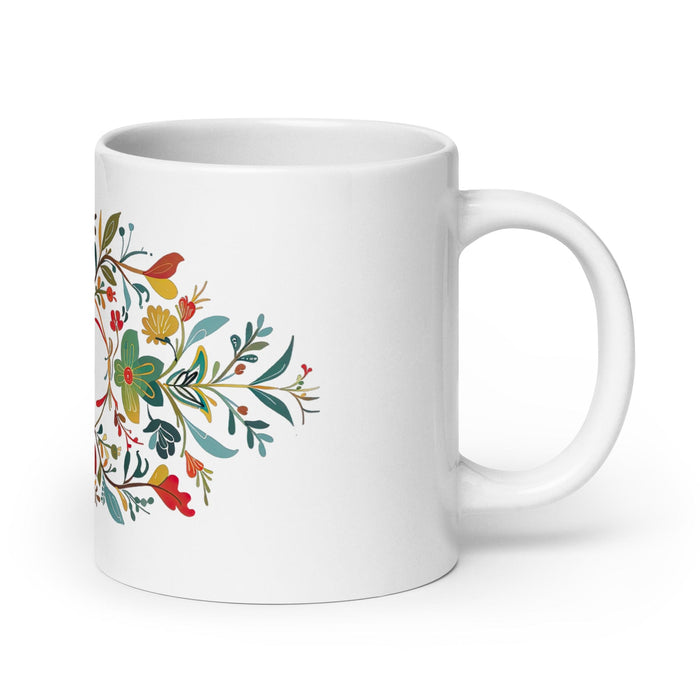 Caleb Exclusive Name Art Piece Home Office Work Coffee Mug Mexican Spanish Pride Gift Cup One-Of-A-Kind Calligraphy White Glossy Mug | C2 Mexicada 20 oz