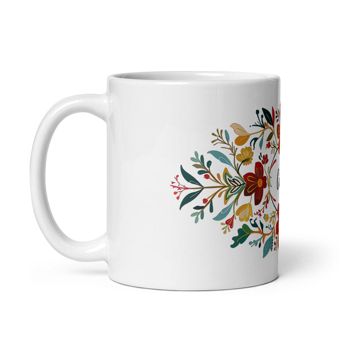 Caleb Exclusive Name Art Piece Home Office Work Coffee Mug Mexican Spanish Pride Gift Cup One-Of-A-Kind Calligraphy White Glossy Mug | C2 Mexicada