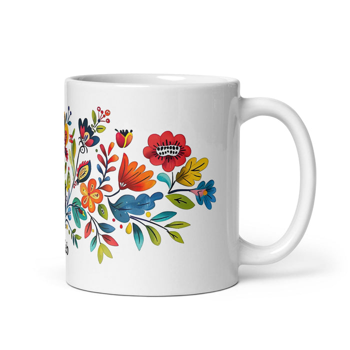 Caleb Exclusive Name Art Piece Home Office Work Coffee Mug Mexican Spanish Pride Gift Cup One-Of-A-Kind Calligraphy White Glossy Mug | C4 Mexicada 11 oz