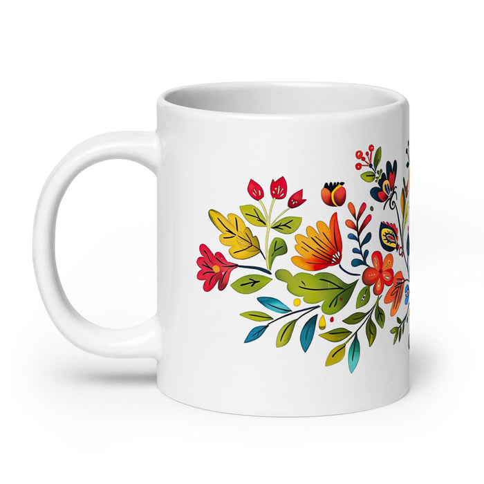 Caleb Exclusive Name Art Piece Home Office Work Coffee Mug Mexican Spanish Pride Gift Cup One-Of-A-Kind Calligraphy White Glossy Mug | C4 Mexicada