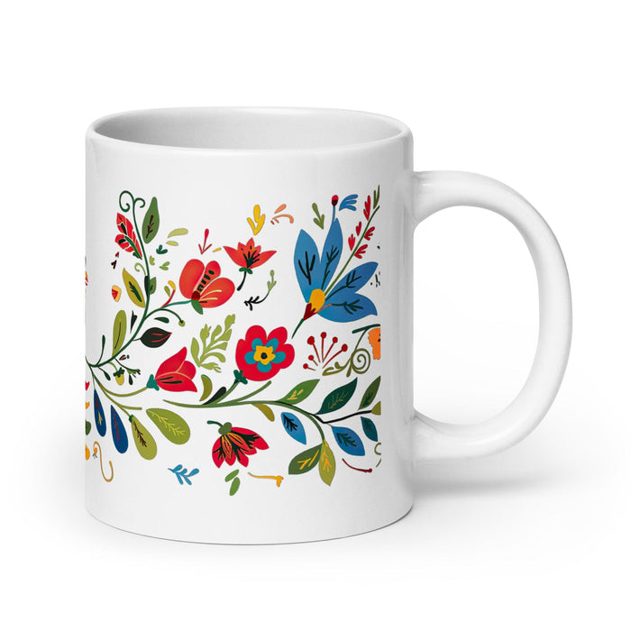 Caleb Exclusive Name Art Piece Home Office Work Coffee Mug Mexican Spanish Pride Gift Cup One-Of-A-Kind Calligraphy White Glossy Mug | C5 Mexicada 20 oz