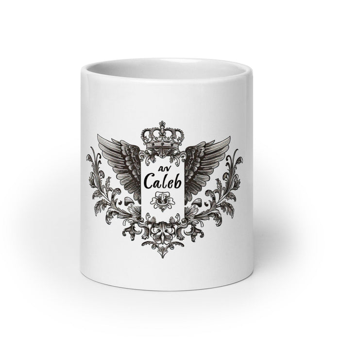 Caleb Exclusive Name Art Piece Home Office Work Coffee Mug Mexican Spanish Pride Gift Cup One-Of-A-Kind Calligraphy White Glossy Mug | C7 Mexicada