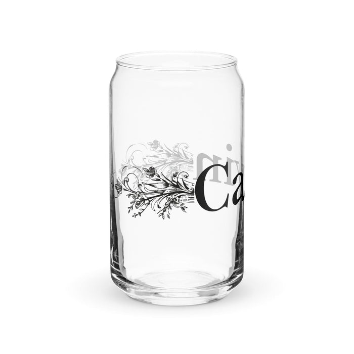 Calvin Exclusive Name Art Piece Can-Shaped Glass Home Office Work Mexican Spanish Pride Gift Cup One-Of-A-Kind Calligraphy Glass | C19 Mexicada