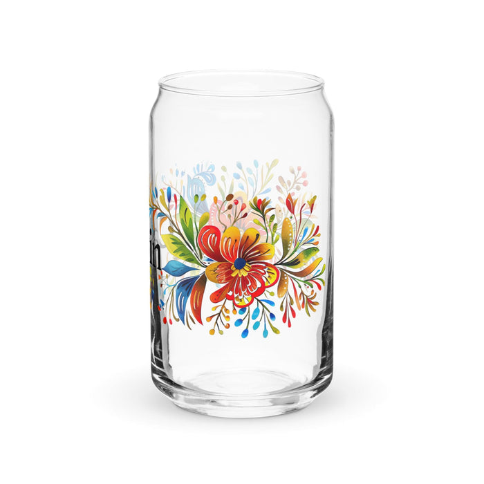 Calvin Exclusive Name Art Piece Can-Shaped Glass Home Office Work Mexican Spanish Pride Gift Cup One-Of-A-Kind Calligraphy Glass | C6 Mexicada