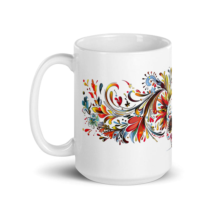 Calvin Exclusive Name Art Piece Home Office Work Coffee Mug Mexican Spanish Pride Gift Cup One-Of-A-Kind Calligraphy White Glossy Mug | C1 Mexicada