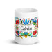 Calvin Exclusive Name Art Piece Home Office Work Coffee Mug Mexican Spanish Pride Gift Cup One-Of-A-Kind Calligraphy White Glossy Mug | C12 Mexicada