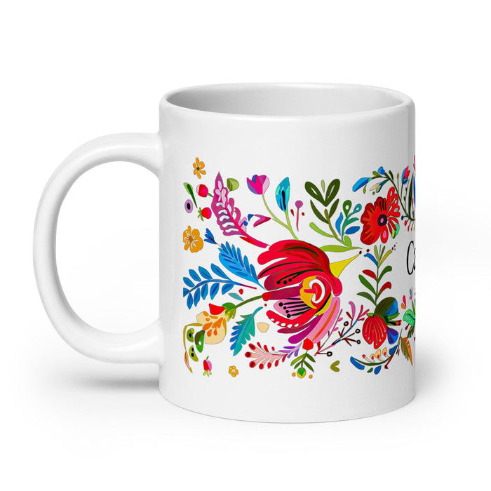 Calvin Exclusive Name Art Piece Home Office Work Coffee Mug Mexican Spanish Pride Gift Cup One-Of-A-Kind Calligraphy White Glossy Mug | C12 Mexicada