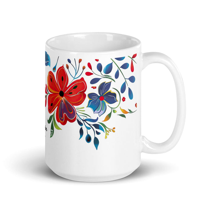 Calvin Exclusive Name Art Piece Home Office Work Coffee Mug Mexican Spanish Pride Gift Cup One-Of-A-Kind Calligraphy White Glossy Mug | C13 Mexicada 15 oz