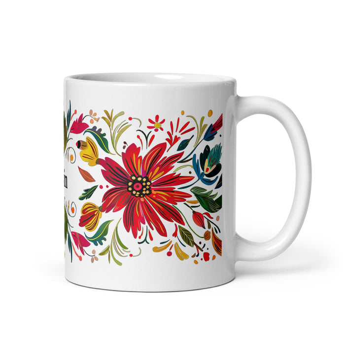 Calvin Exclusive Name Art Piece Home Office Work Coffee Mug Mexican Spanish Pride Gift Cup One-Of-A-Kind Calligraphy White Glossy Mug | C14 Mexicada 11 oz